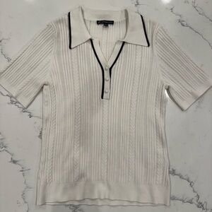 Adrianna Papell White Knit Top